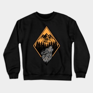 wolf wild illustration Crewneck Sweatshirt